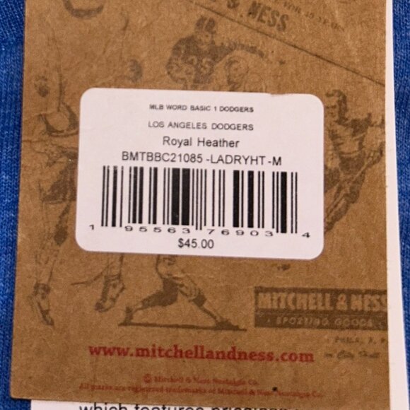 NEW LA Dodgers Bundle Mitchell & Ness Unisex M Tee & '47 Adjustable Hat MSRP $75 - Picture 4 of 6